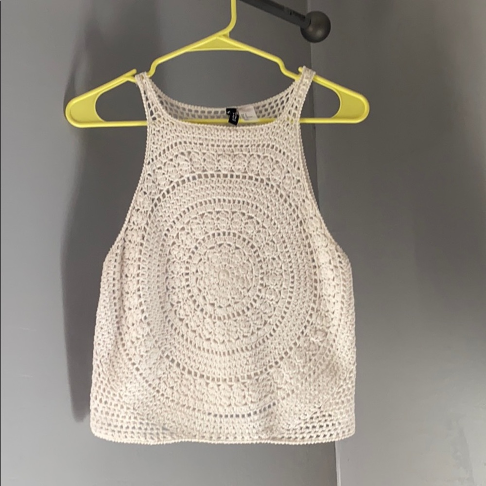 H&M white knit tank sz M